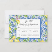 Cartons Réponse Carreaux portugais Citrons Blancs Méditerranée RSV (Devant)