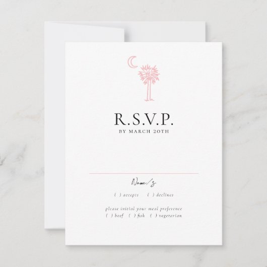 Cartons Réponse Cartable Charleston en rose Mariage (Devant)