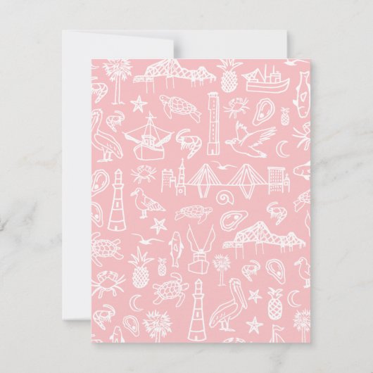 Cartons Réponse Cartable Charleston en rose Mariage (Dos)