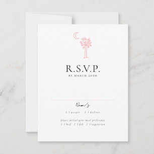 Cartons Réponse Cartable Charleston en rose Mariage