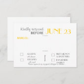 Cartons Réponse Carte-réponse de la suite d'invitation moderne (Devant / Derrière)