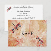 Cartons Réponse Carte-réponse de réception de mariage aux libellul (Devant / Derrière)