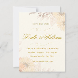 Cartons Réponse Carton d'invitation de mariage au design floral pa