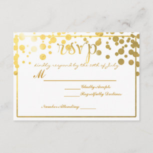 Cartons Réponse Carton d'invitation de mariage avec confettis en f