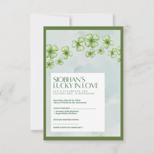 Cartons Réponse Carton-réponse pour la fête de mariage de Lucky in (Devant)