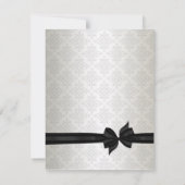 Cartons Réponse Cartons de mariage en damas noir et ivoire avec cr (Dos)