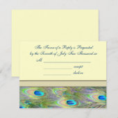 Cartons Réponse Cartons de mariage Paon Doré (Devant / Derrière)