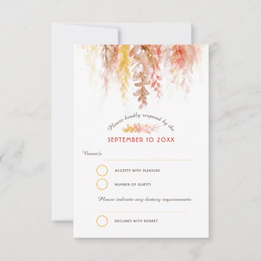 Cartons Réponse Cascade cascade chute vigne brun orange mariage (Devant)