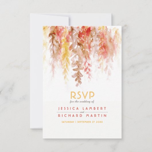 Cartons Réponse Cascade cascade chute vigne brun orange mariage (Dos)