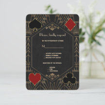 Casino Gold Black Gatsby 1920s Gambling Wedding