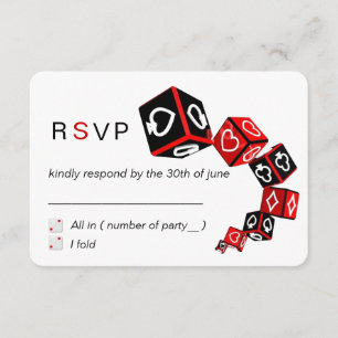 Cartons Réponse Casino moderne Chic Noir Rouge Blanc Casino Vegas