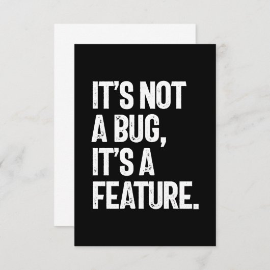 Cartons Réponse Ce n'est pas un bug, c'est une fonctionnalité (Devant / Derrière)