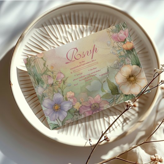 Cartons Réponse Célébration de Quinceanera Florale Rose