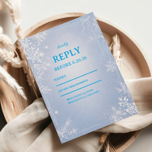 Cartons Réponse Célébration de style flocon de neige bleu givré