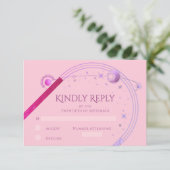 Cartons Réponse Céleste rose violet soleil Lune étoiles Mariage (Debout devant)