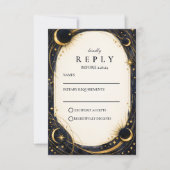 Cartons Réponse Celestial Night Garden Wedding (Devant)