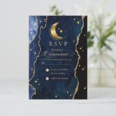 Cartons Réponse Celestial Quinceanera Stars and Moon Response Card (Debout devant)
