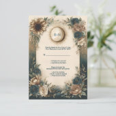 Cartons Réponse Celestial Sun Moon Boho Floral Rustic Wedding (Debout devant)