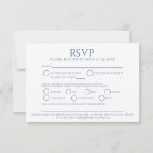 Cartons Réponse Cercle feuille bleu blanc option mariage (Dos)