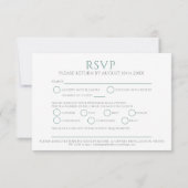 Cartons Réponse Cercle feuille vert blanc option mariage (Dos)