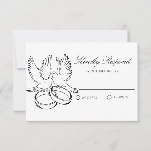 Cartons Réponse Cercle mariage minimaliste simple (Devant)
