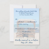 Cartons Réponse Chaises de mariage sur la plage dans le sable (Dos)