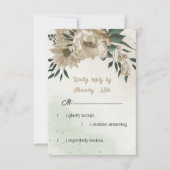 Cartons Réponse champagne fleurs verdure mariage (Devant)