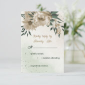 Cartons Réponse champagne fleurs verdure mariage (Debout devant)