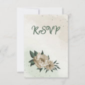 Cartons Réponse champagne fleurs verdure mariage (Dos)