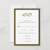 Cartons Réponse Champagne Gold Infinity Habillement main Mariage R (Devant)
