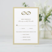 Cartons Réponse Champagne Gold Infinity Habillement main Mariage R (Debout devant)