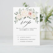 Cartons Réponse Champagne Ivory Blush rose Floral Mariage (Debout devant)