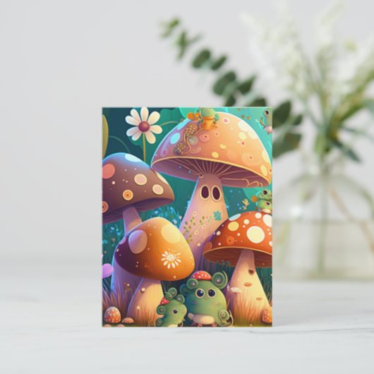 Cartons Réponse Champignons mignons dans la forêt (Debout devant)