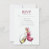 Cartons Réponse Chanson élégante Mariage de danse du vin rouge et  (Devant)