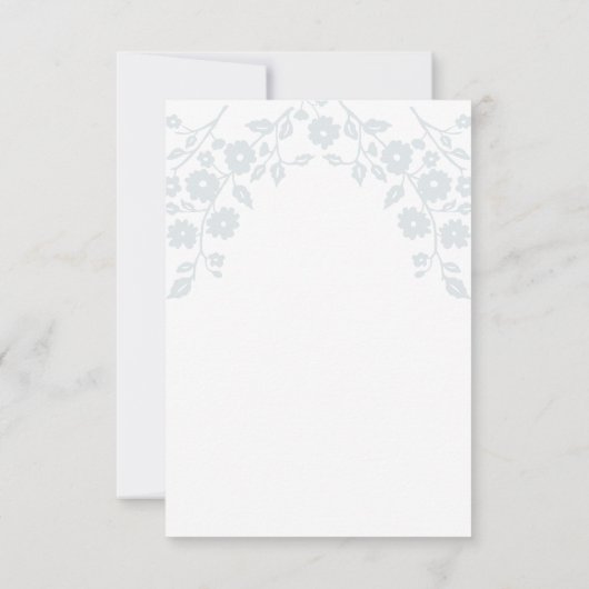 Cartons Réponse Charmant bleu roux Fleurs florales QR Code (Dos)