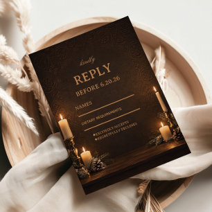 Cartons Réponse Charme hivernal antique à la lueur des bougies