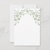 Cartons Réponse Charming Sage Green Folk Flowers QR Code (Dos)