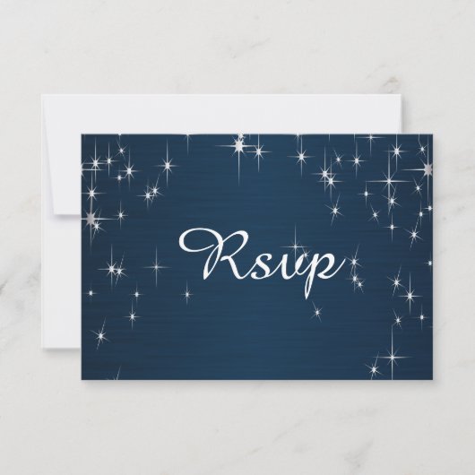 Cartons Réponse Charming Star Struck Mariage | bleu marine (Devant)