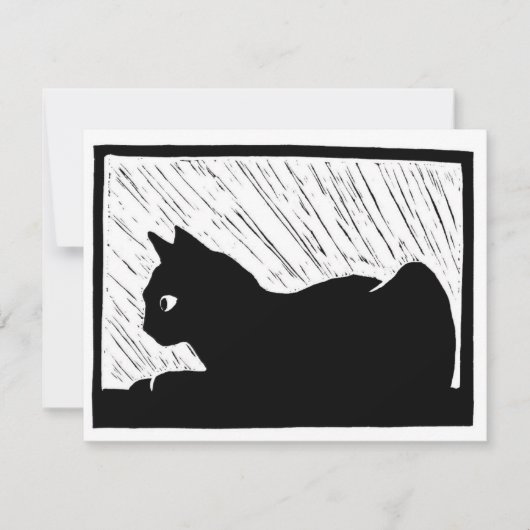 Cartons Réponse Chat de fenêtre Linogravure (Devant)
