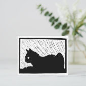 Cartons Réponse Chat de fenêtre Linogravure (Debout devant)