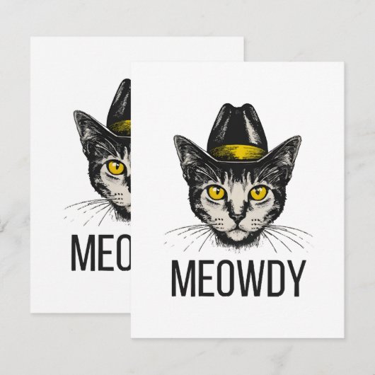 Cartons Réponse Chat Drôle de Miaou (Devant / Derrière)