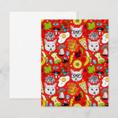 Cartons Réponse Chat et oeuf sur le rouge (Devant / Derrière)