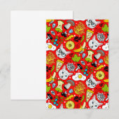 Cartons Réponse Chat et oeuf sur le rouge (Devant / Derrière)