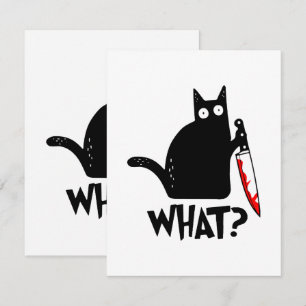Cartons Réponse Chat Meurtrier Avec Couteau