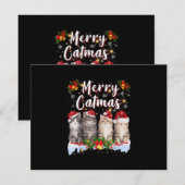 Cartons Réponse Chat Noël Santa Hat Funny Joyeux Noël (Devant / Derrière)