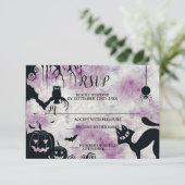 Cartons Réponse Chat noir de fête d'Halloween Diable Citrouille Ch (Debout devant)