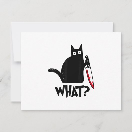 Cartons Réponse Chat Qu'est-ce que_ Drôle Chat Noir (Devant)
