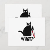 Cartons Réponse Chat Qu'est-ce que_ Drôle Chat Noir (Devant / Derrière)