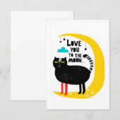 Cartons Réponse Chat sur la lune (Devant / Derrière)