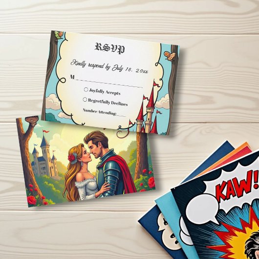 Cartons Réponse Château de forêt enchantée Fairytale Mariage